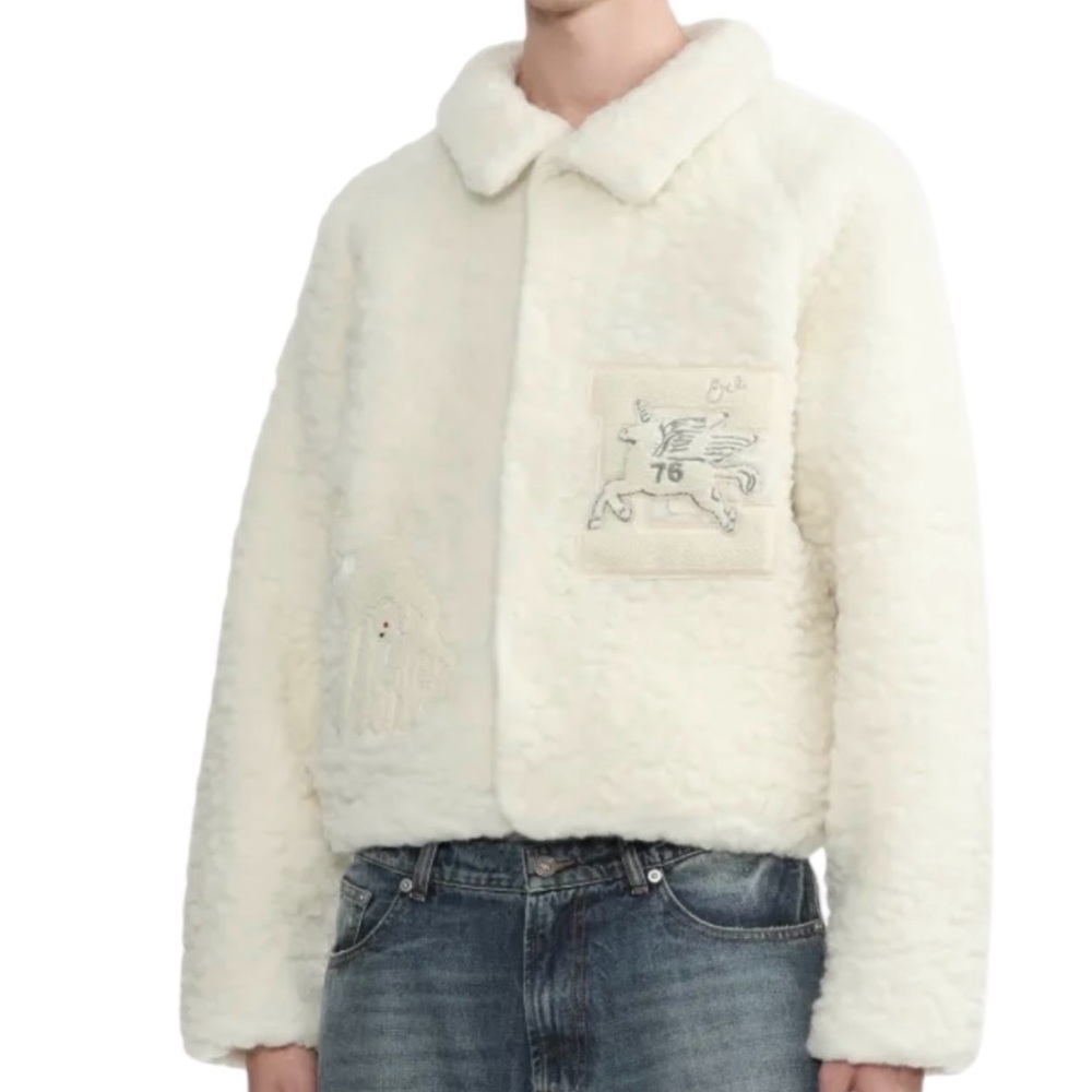 Erl Patch-Appliqu Faux Shearling Jacket - image 1